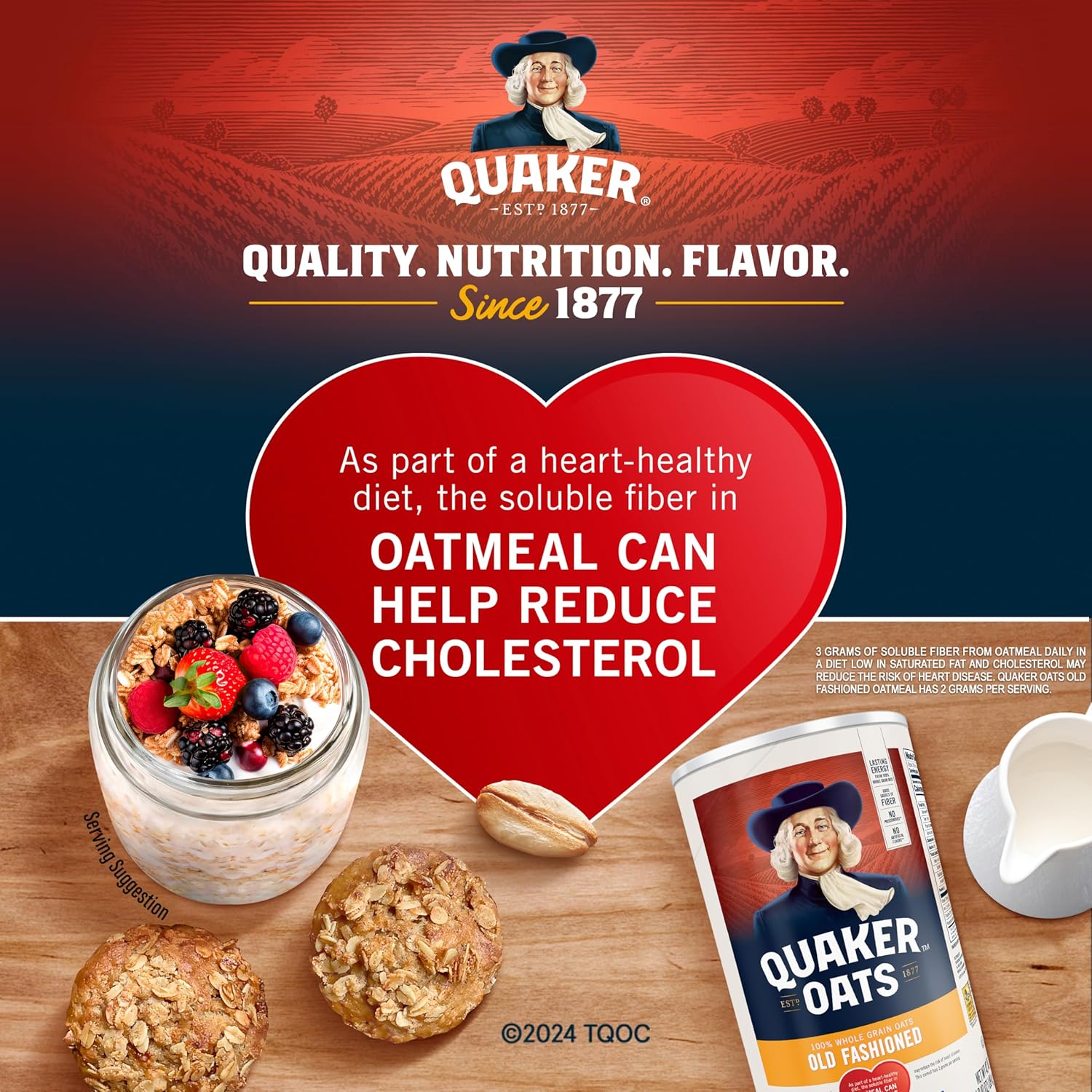 Quaker Old Fashioned Rolled Oats Non GMO Project Verified 2 x 64oz Bags Heart Healthy Whole Grains