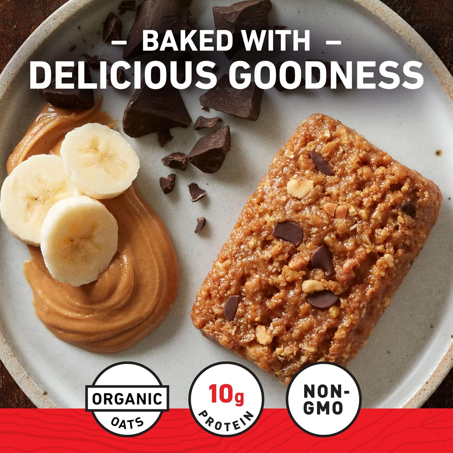 clif bar energy protein bars peanut butter banana dark chocolate organic oats non gmo 10 pack