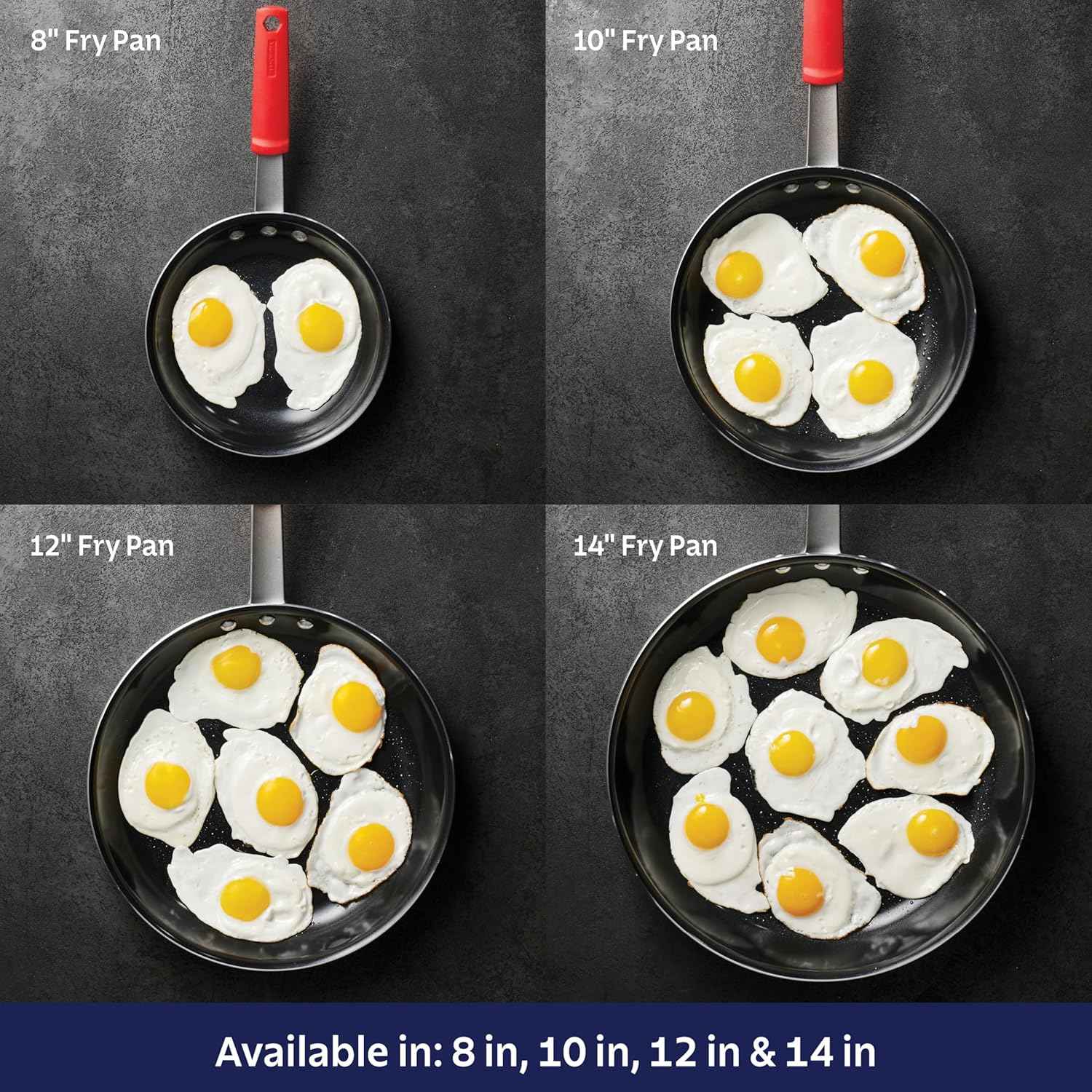 Tramontina Professional 10-Inch Non Stick Frying Pan, Heavy-Gauge Aluminum Skillet with Reinforced Nonstick Coating, Red Handle, Dishwasher and Oven Safe