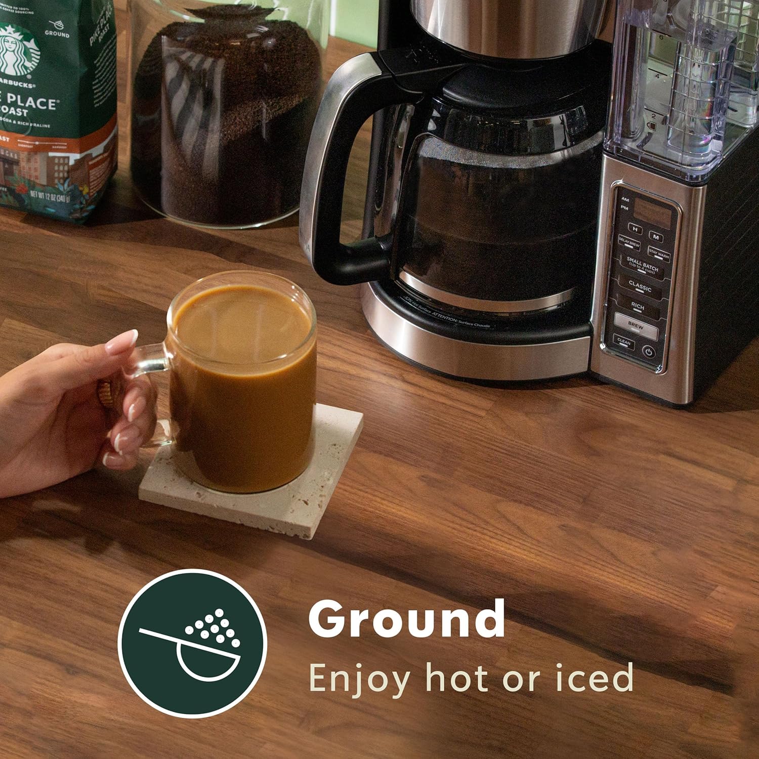 Starbucks Pike Place Roast medium roast ground coffee, 28 oz, hot or iced coffee