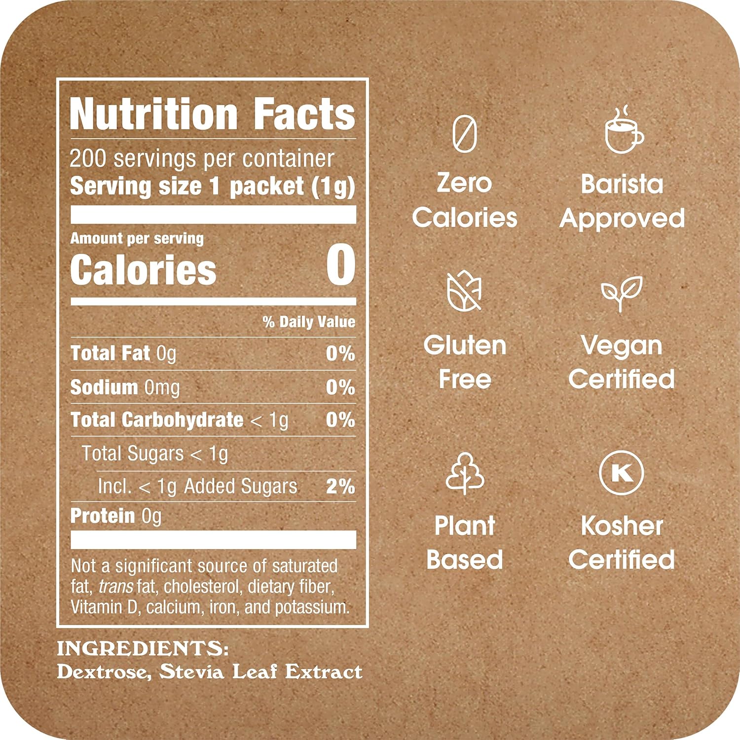Stevia In The Raw Stevia Sweetener 200ct zero-calorie packets, 2-pack, vegan, gluten-free, kosher, low glycemic