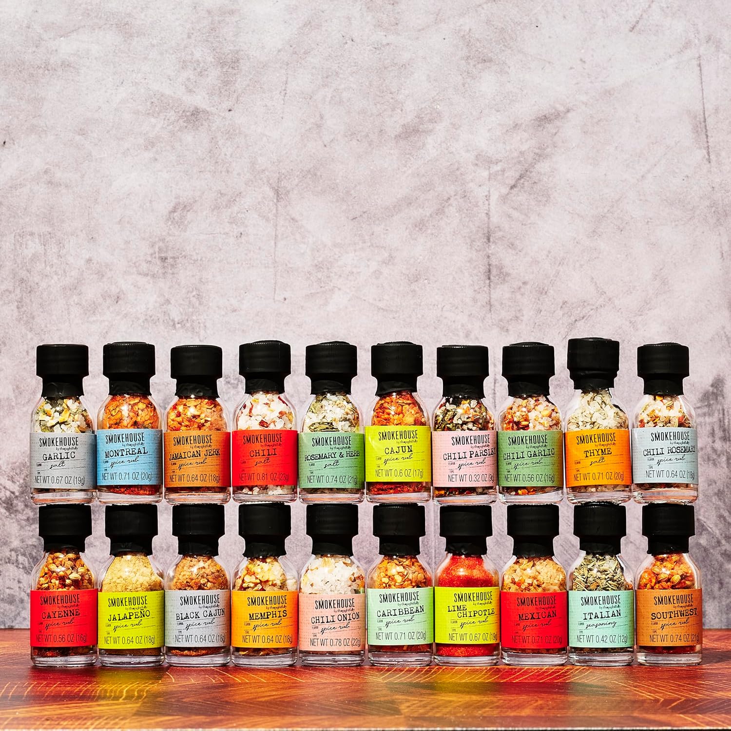 Smokehouse by Thoughtfully 20-count Ultimate Grilling Spice Set with Chili Garlic, Rosemary, and more