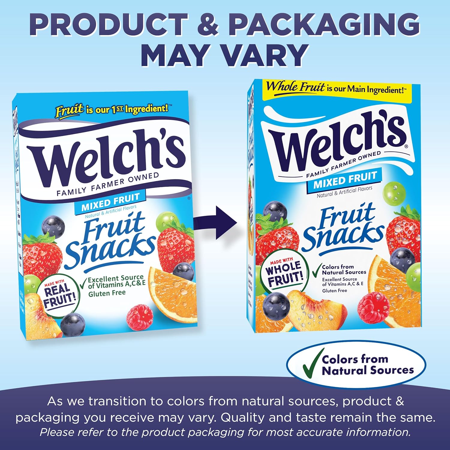 Welch's Gluten Free Mixed Fruit Snack Box, 40 x 0.8oz Snack Packs