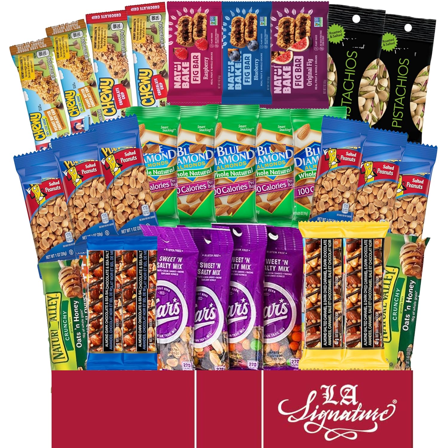la signature 30 count bars and nuts variety gift box bundle present