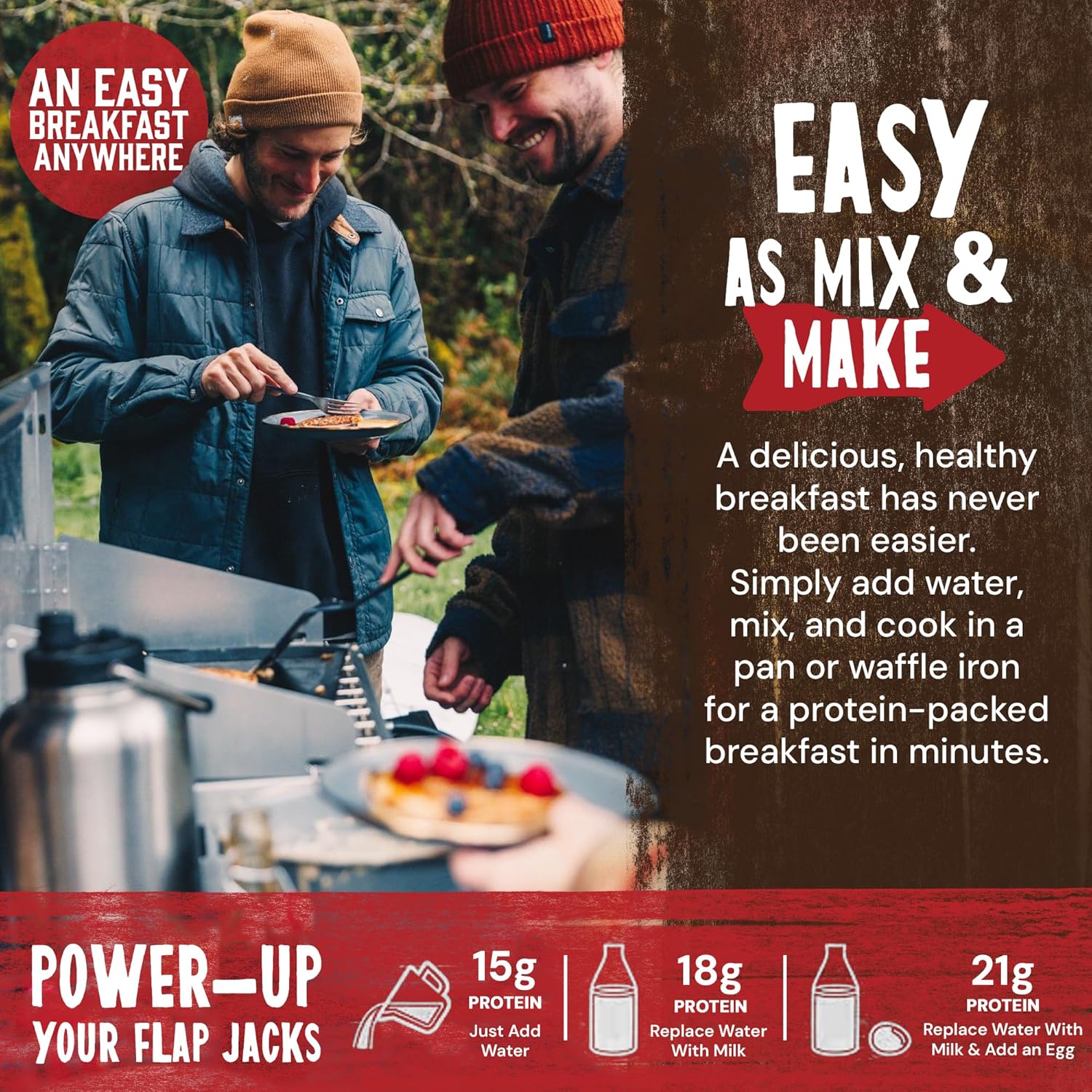 Kodiak Cakes protein pancake power cakes in buttermilk flavor, 20 oz, pack of 6 non-gmo baking mixes for flapjacks and waffles