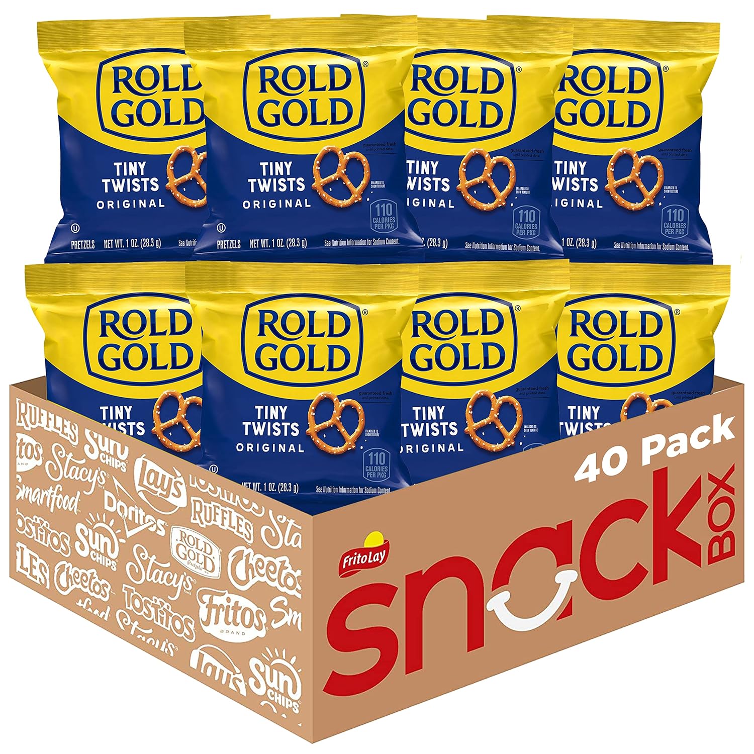 Rold Gold Tiny Twists Pretzels, 1 Ounce Bags, Pack of 40, Baked and Convenient