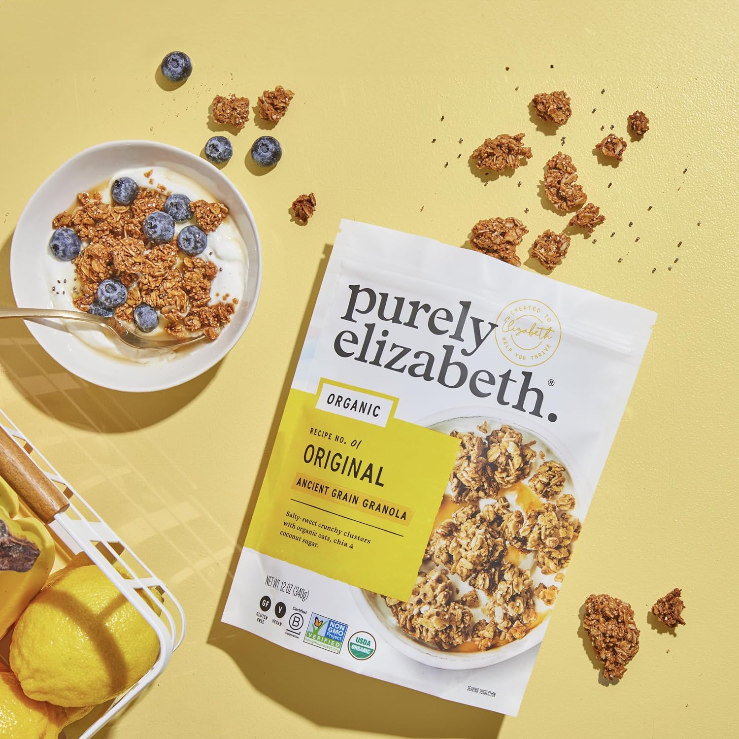 Purely Elizabeth Organic Original Ancient Grain Granola 12oz Bag Gluten-Free Non-GMO