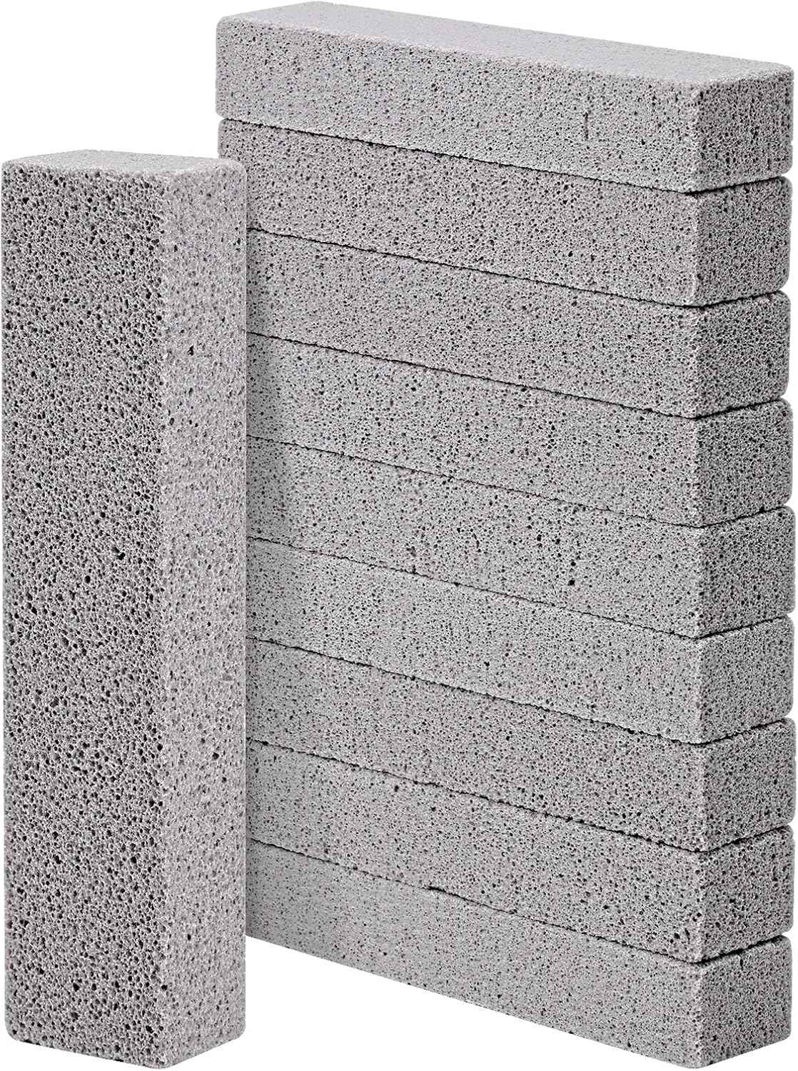HongWay 10 Pack Pumice Stone for Cleaning, Pumice Stone for Toilet Cleaning Bowl Stick, Heavy Duty Strong Pumice Cleaning Bar for Bathtubs, Kitchen Sink, Grill, Household (5.9 x 1.4 x 0.9 Inches)