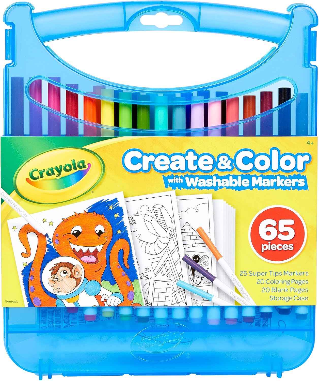 Crayola Pip-Squeaks Washable Marker Set (65ct), Essential Easter Basket Stuffers, Coloring Set, Drawing Art Supplies for Kids, Spring Craft Kit, Travel Activity, Gifts for Kids