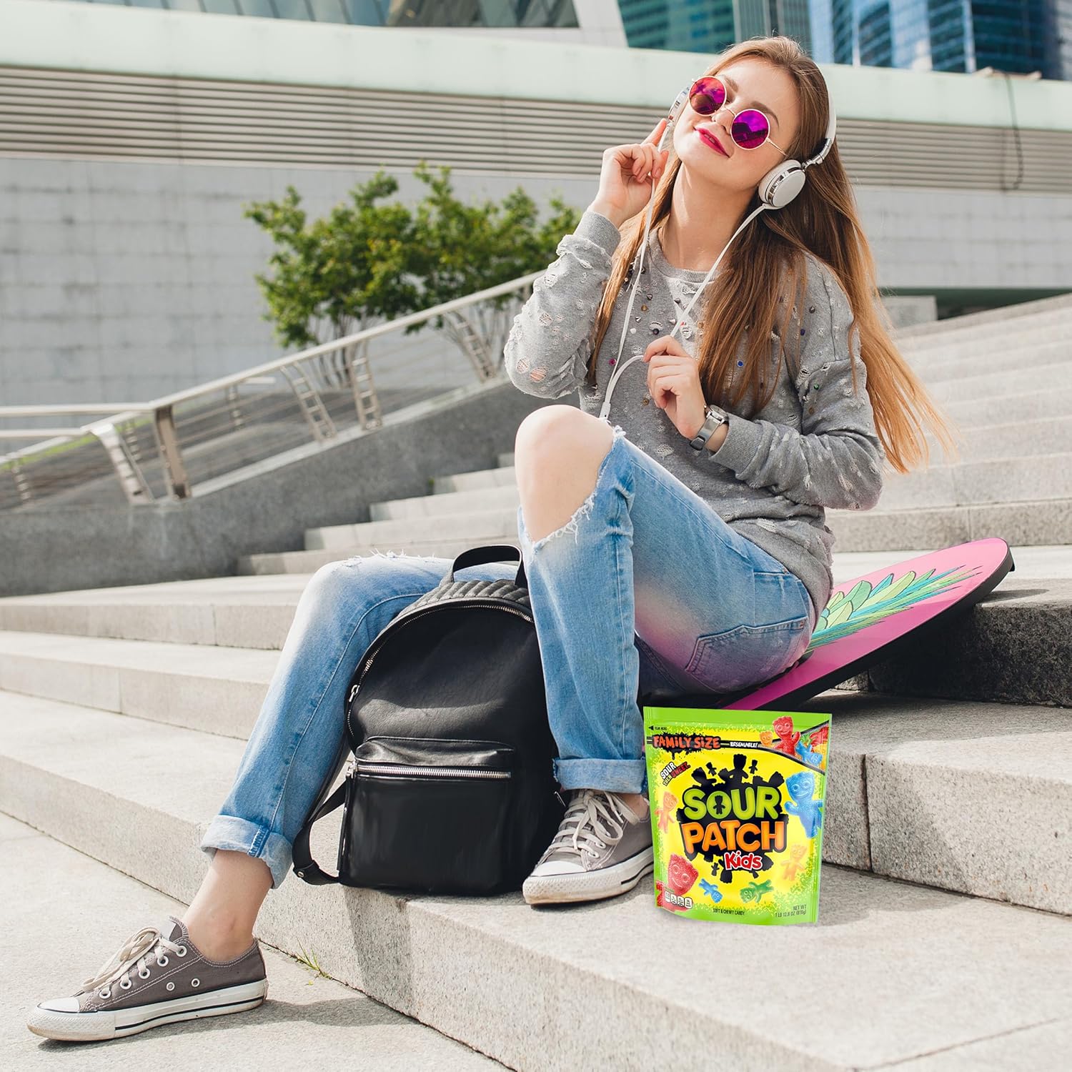 sour patch kids assorted fruits family size 1.8 lb bag chewy snacks