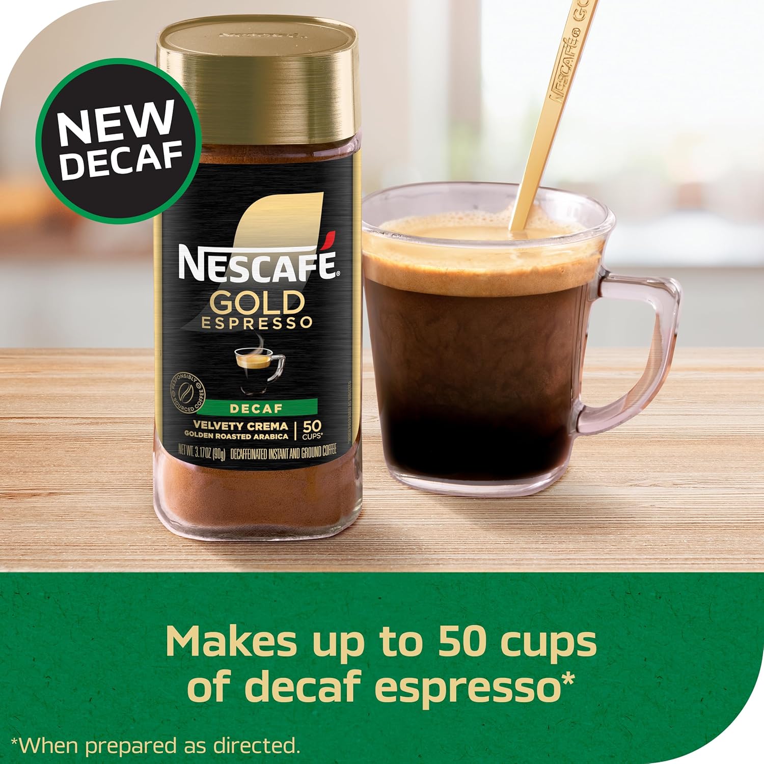 nescafe gold decaf espresso instant coffee 3.17 oz rich flavorful decaf