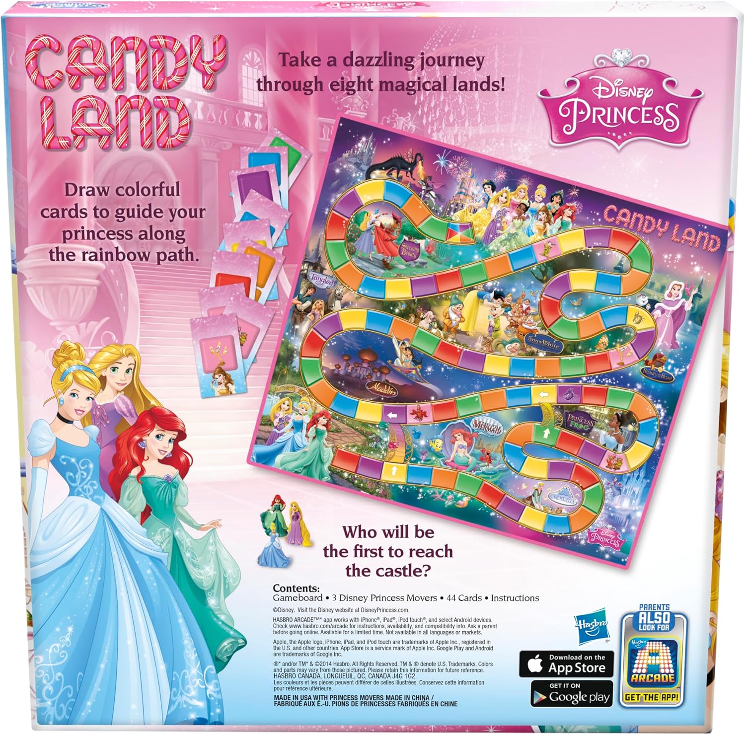 Hasbro Gaming Candy Land Disney Princess Edition Board Game, Preschool Games for 2 to 3 Players, Easter Gifts for Boys and Girls, Family Games for Kids Ages 3 and Up (Amazon Exclusive)