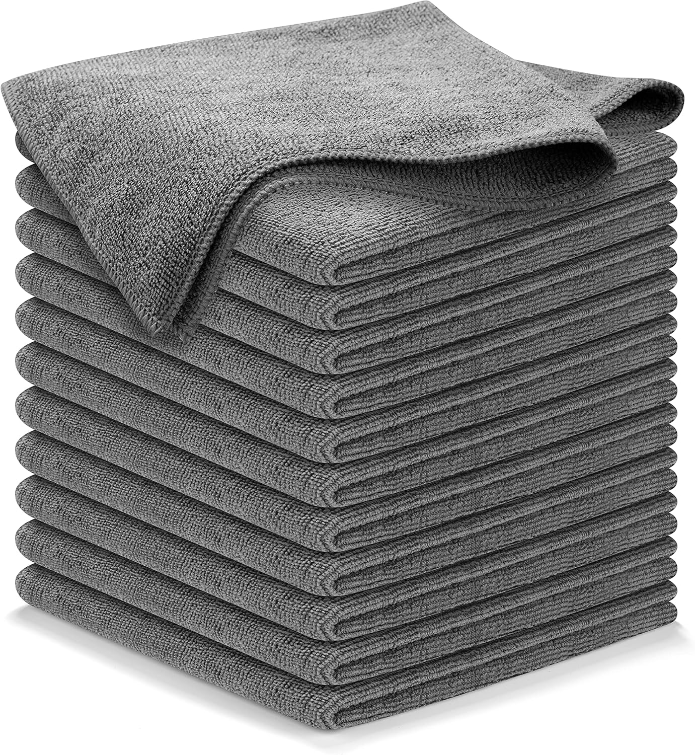 usanooks microfiber cleaning cloth grey 12 pack 12.5x12.5 inches high performance ultra absorbent