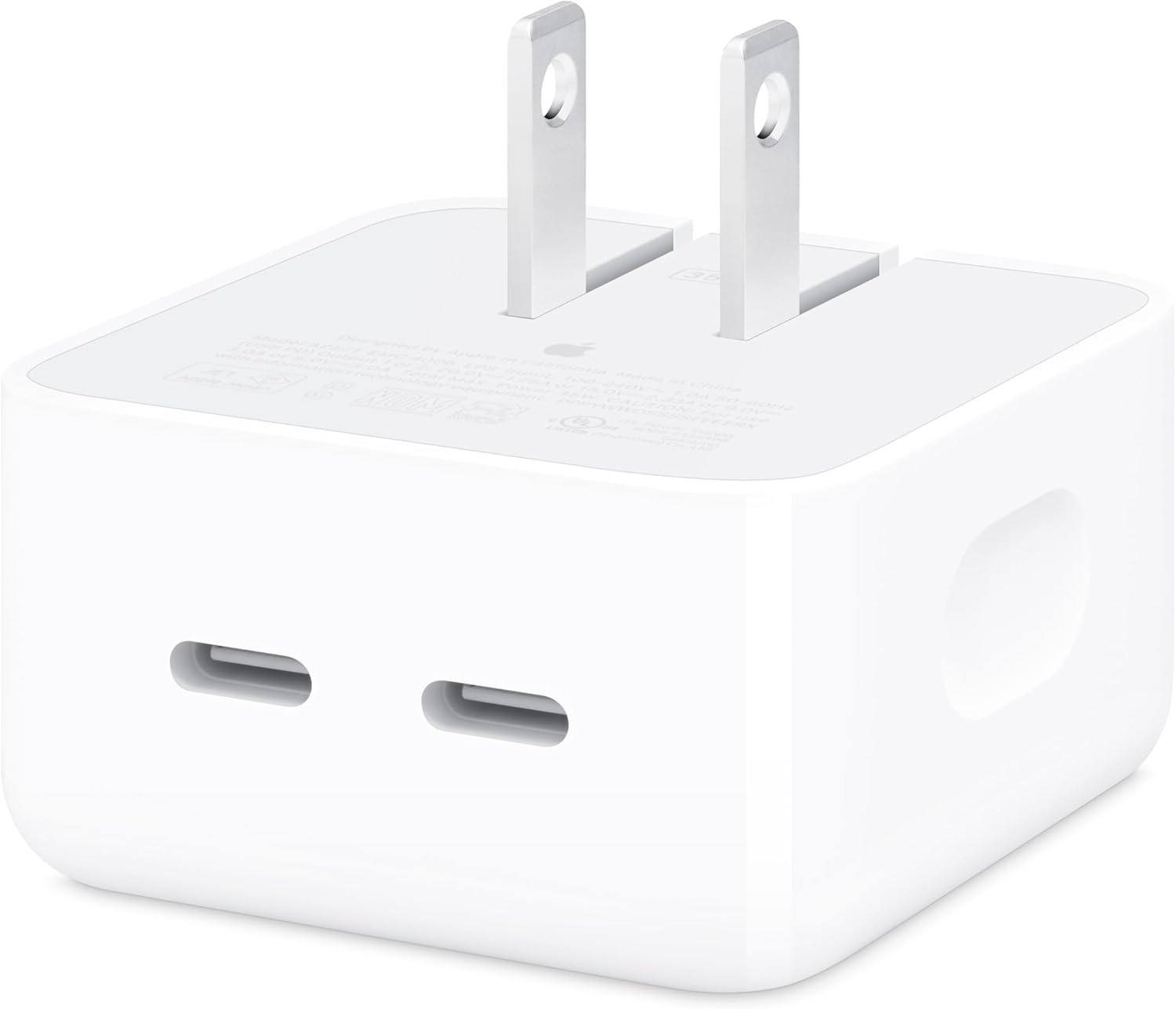 apple 35w dual usb-c compact power adapter fast type-c charge for iphone ipad macbook air airpods